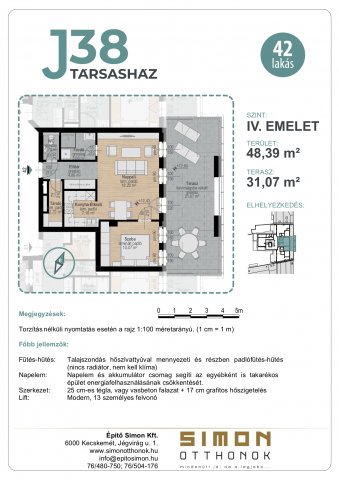 Eladó téglalakás, Kecskeméten, Jókai utcában 94 M Ft, 2 szobás