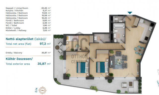 Eladó téglalakás, Budapesten, XIII. kerületben 201.91 M Ft