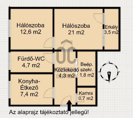 Eladó téglalakás, Nagykanizsán 32.6 M Ft, 2 szobás