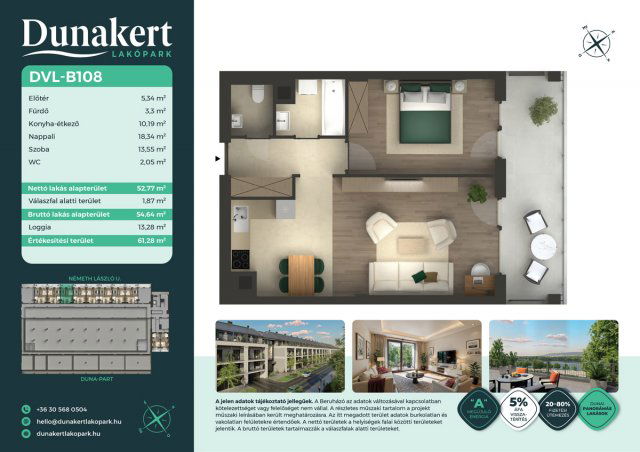 Eladó téglalakás, Vácon, Németh László utcában 69.49 M Ft