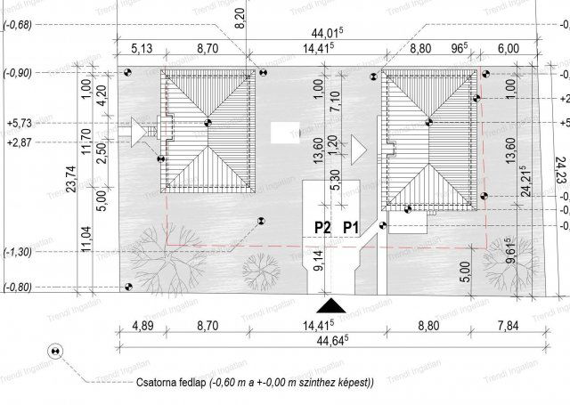 Eladó ikerház, Mosonszentmiklóson 59.9 M Ft, 4 szobás