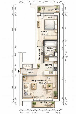 Eladó téglalakás, Budapesten, VI. kerületben 89 M Ft, 2 szobás