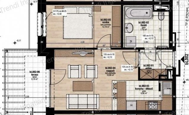 Eladó téglalakás, Veszprémben 55.49 M Ft, 2 szobás