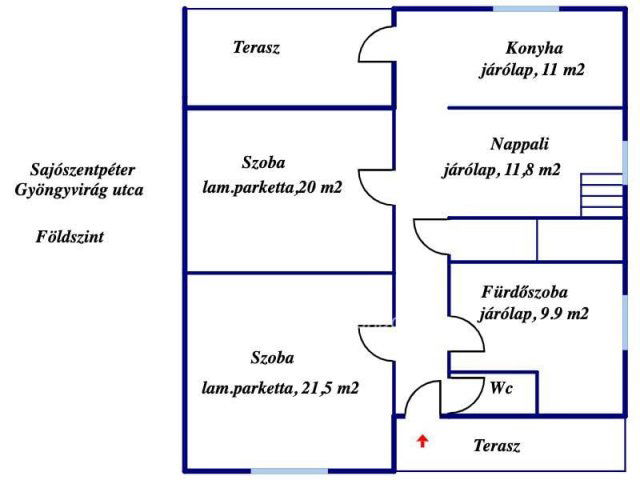 Eladó családi ház, Sajószentpéteren 43.5 M Ft, 4 szobás