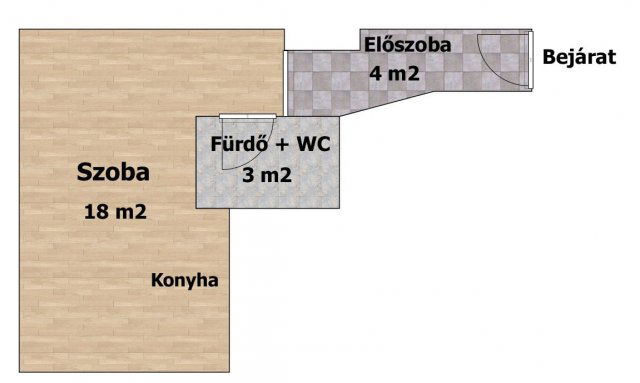 Eladó téglalakás, Budapesten, III. kerületben 30 M Ft, 1 szobás
