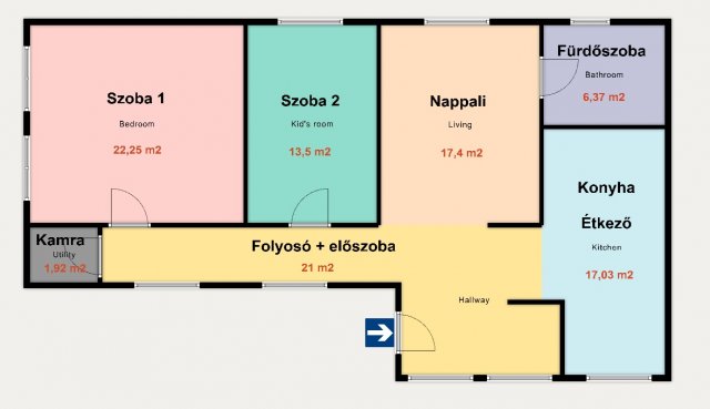 Eladó családi ház, Kiskunhalason 22 M Ft, 3 szobás