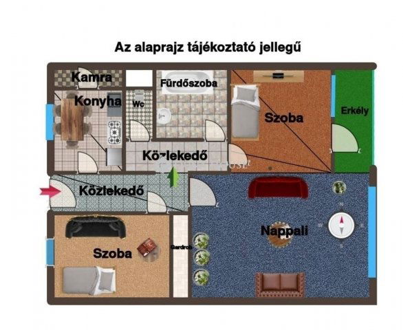 Eladó téglalakás, Egerben 45 M Ft, 3 szobás