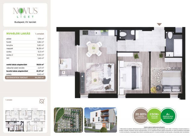 Eladó téglalakás, Budapesten, XV. kerületben, Kékszilva utcában