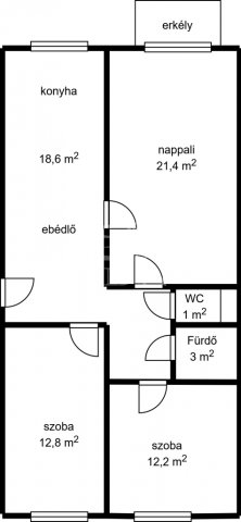 Eladó panellakás, Budapesten, III. kerületben 78.9 M Ft, 3 szobás