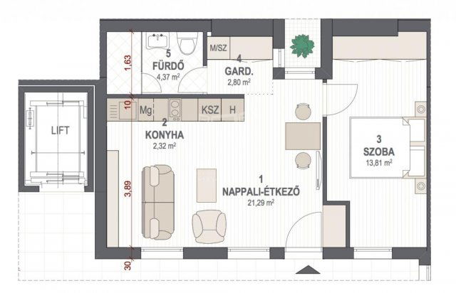 Eladó téglalakás, Budapesten, VI. kerületben 88 M Ft, 1+1 szobás