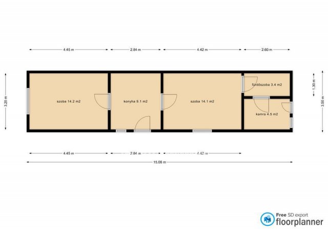 Eladó családi ház, Berettyóújfaluban 19.5 M Ft, 2 szobás