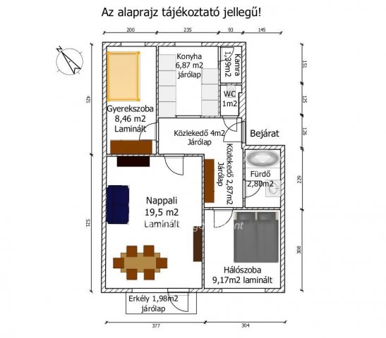 Eladó téglalakás, Győrött 64.5 M Ft, 1+2 szobás