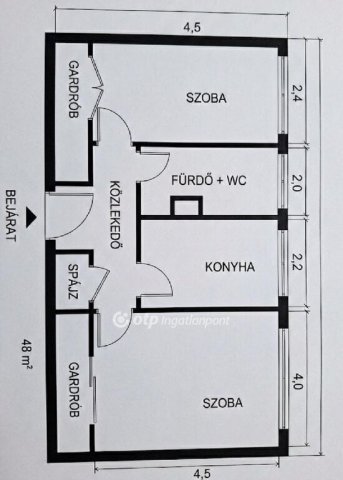 Eladó téglalakás, Dunaújvárosban 44.9 M Ft, 2 szobás