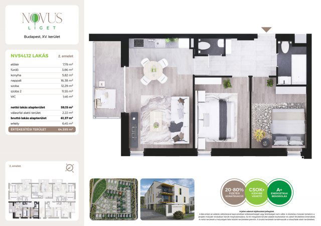 Eladó téglalakás, Budapesten, XV. kerületben, Kékszilva utcában