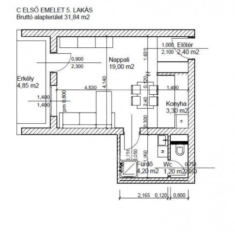 Eladó téglalakás, Bicskén 45 M Ft, 1 szobás