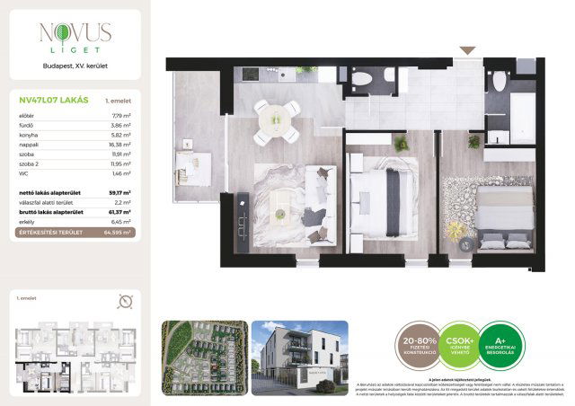 Eladó téglalakás, Budapesten, XV. kerületben, Kékszilva utcában