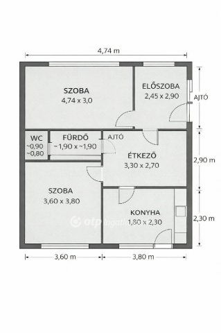 Eladó téglalakás, Debrecenben 43 M Ft, 2 szobás