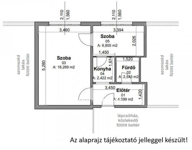 Eladó panellakás, Miskolcon 25.99 M Ft, 1+1 szobás