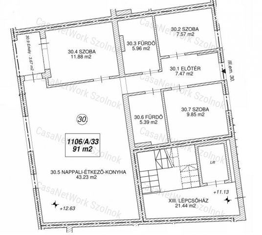 Eladó téglalakás, Szolnokon 104.65 M Ft, 3+1 szobás