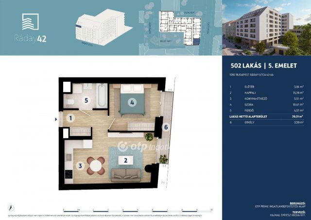 Eladó téglalakás, Budapesten, IX. kerületben 93.5 M Ft, 2 szobás