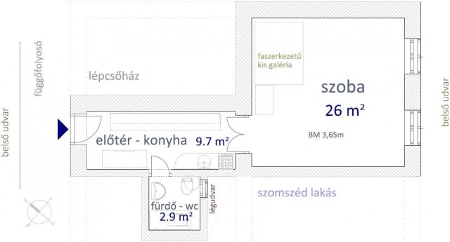 Eladó téglalakás, Budapesten, I. kerületben 65 M Ft, 1 szobás