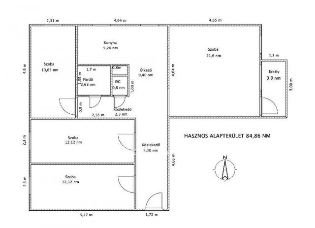 Eladó panellakás, Ajkán 54 M Ft, 3+1 szobás
