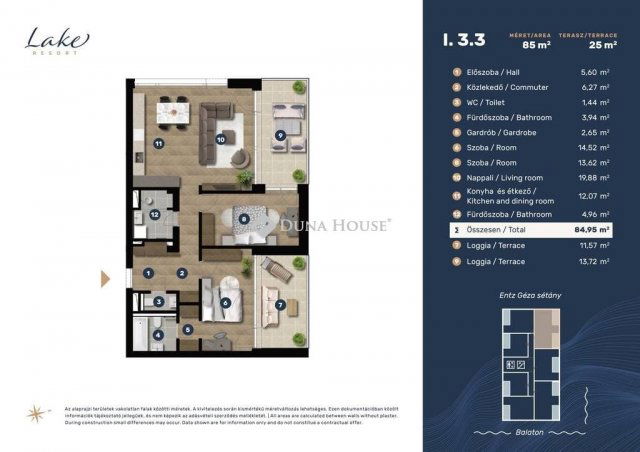 Eladó téglalakás, Keszthelyen 120 M Ft, 3 szobás