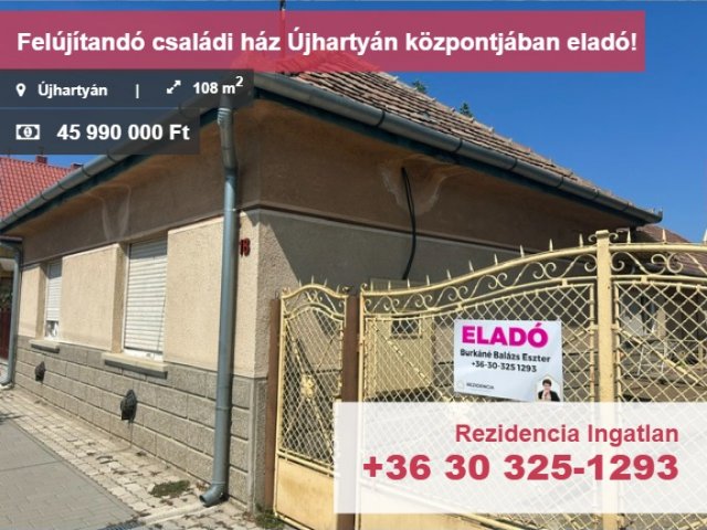 Eladó családi ház, Újhartyánon 45.99 M Ft, 4 szobás