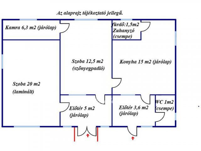 Eladó családi ház, Pápocon 14.9 M Ft, 2 szobás