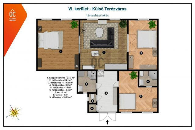Eladó téglalakás, Budapesten, VI. kerületben 150 M Ft, 4 szobás