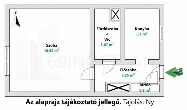 Eladó téglalakás, Budapesten, X. kerületben 42.5 M Ft, 1 szobás