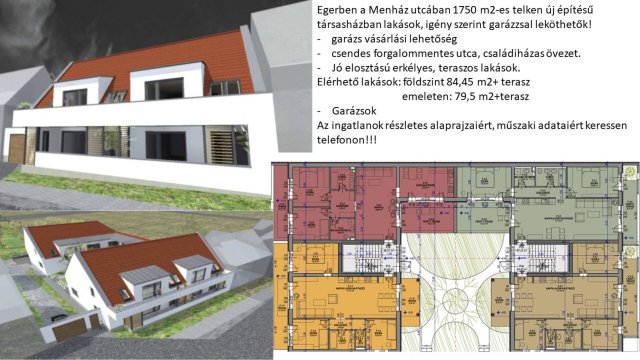 Eladó téglalakás, Egerben 94.5 M Ft, 4 szobás