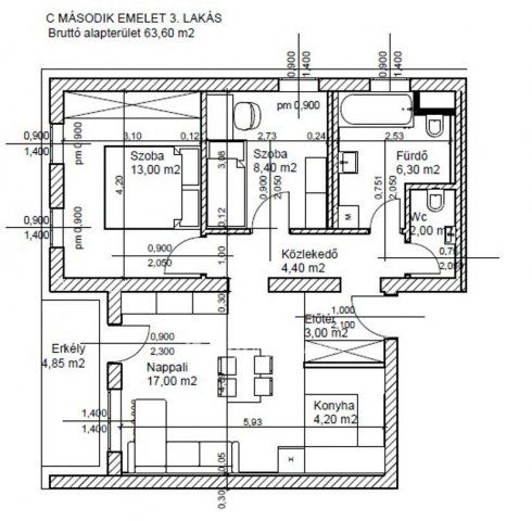 Eladó téglalakás, Bicskén 71 M Ft, 2+1 szobás