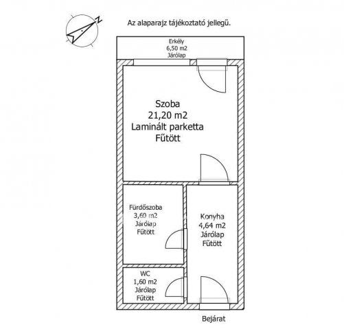 Eladó téglalakás, Vámosszabadin 46.99 M Ft, 1 szobás
