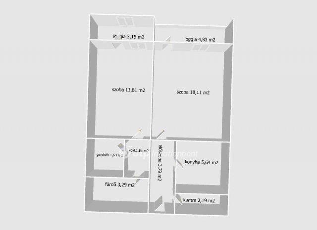 Eladó panellakás, Budapesten, III. kerületben 68.5 M Ft, 2 szobás