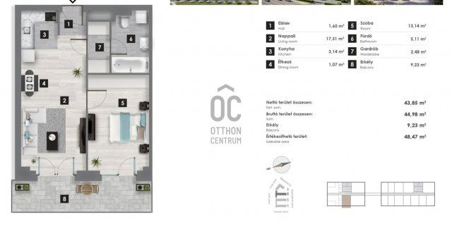 Eladó téglalakás, Budapesten, XIII. kerületben 81 M Ft, 2 szobás