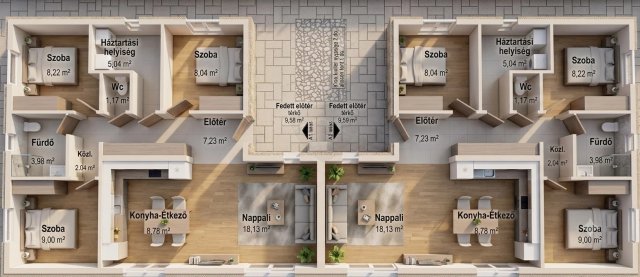 Eladó ikerház, Ácson 50 M Ft, 4 szobás / költözzbe.hu