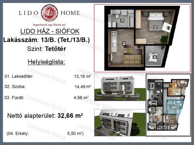 Eladó téglalakás, Siófokon 49.9 M Ft, 2 szobás