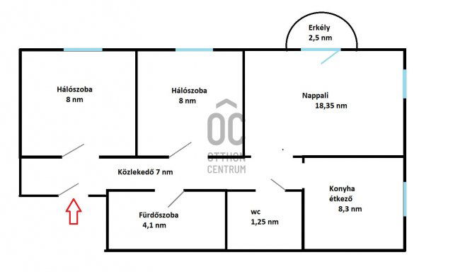 Eladó téglalakás, Budapesten, XV. kerületben 78 M Ft, 3 szobás