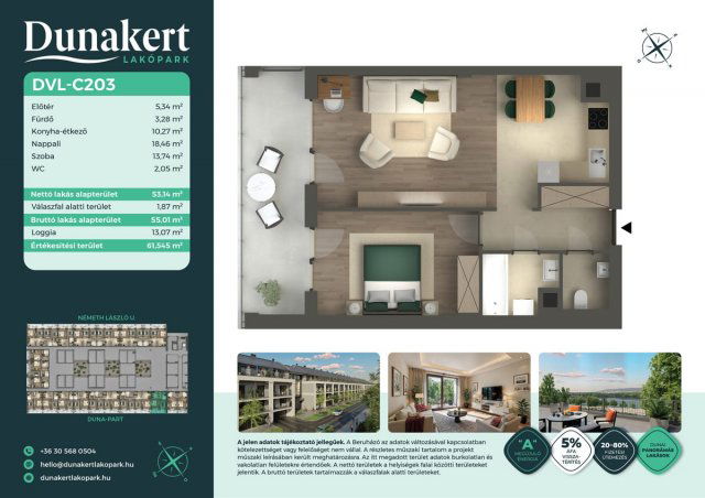 Eladó téglalakás, Vácon, Németh László utcában 75.99 M Ft