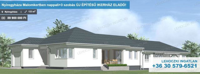 Eladó ikerház, Nyíregyházán 89.9 M Ft, 4 szobás
