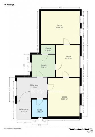 Eladó téglalakás, Pápán 56.9 M Ft, 3 szobás