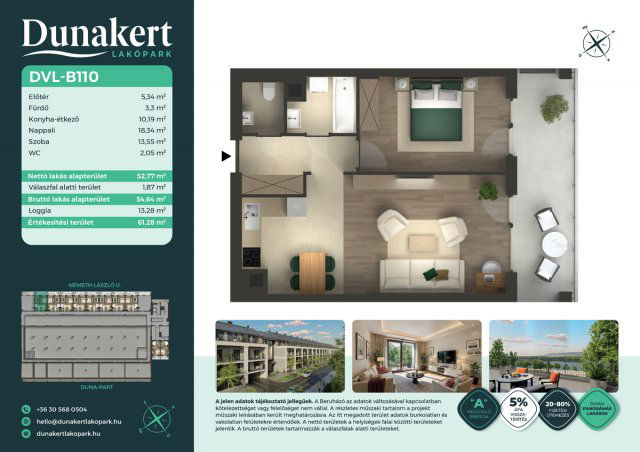 Eladó téglalakás, Vácon, Németh László utcában 67.99 M Ft