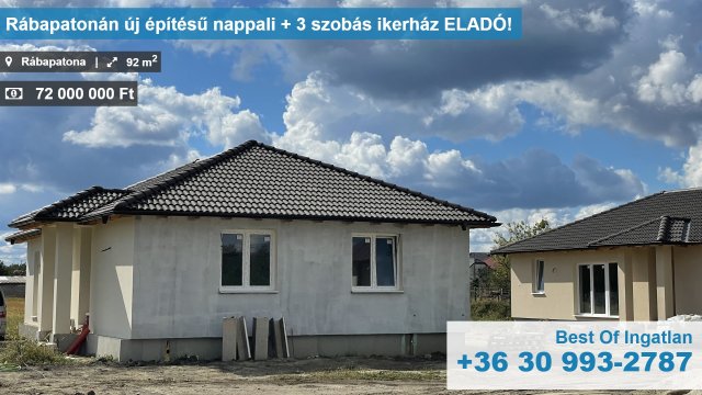 Eladó ikerház, Rábapatonán 72 M Ft, 4 szobás