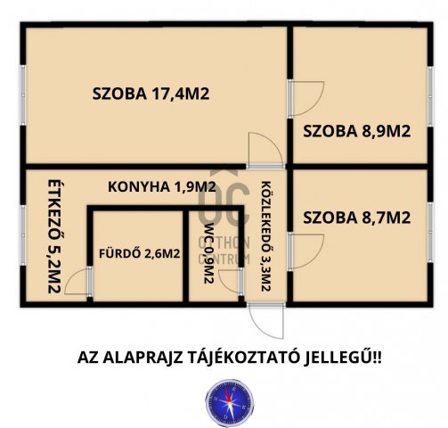 Eladó panellakás, Dunaújvárosban 33.5 M Ft, 3 szobás