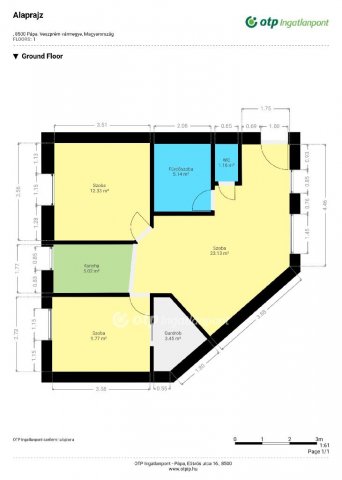 Kiadó téglalakás, albérlet, Pápán 160 E Ft / hó, 2 szobás