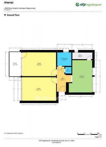 Eladó téglalakás, Pápán 49.99 M Ft, 2 szobás