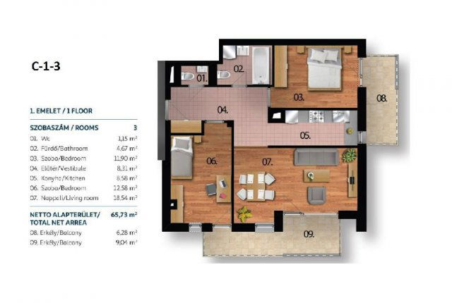 Eladó téglalakás, Budapesten, XI. kerületben 96.41 M Ft