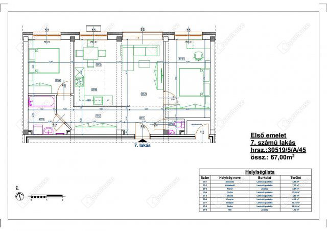 Eladó téglalakás, Miskolcon 60 M Ft, 3 szobás