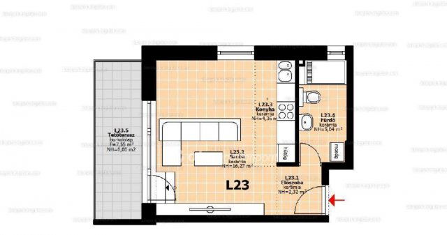 Eladó téglalakás, Hegyeshalomban 34.92 M Ft, 1 szobás